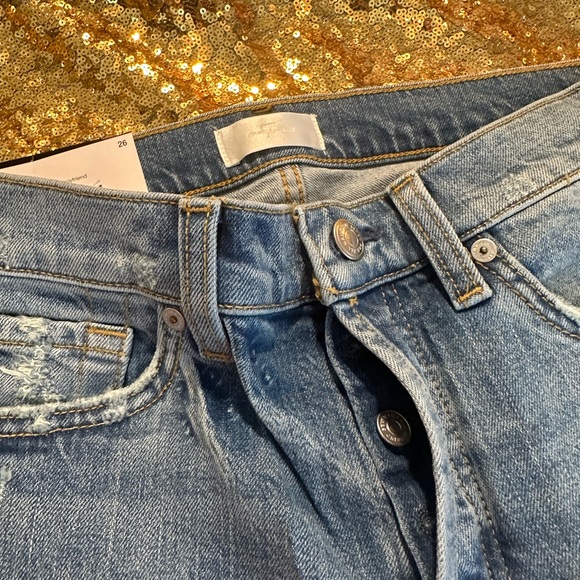 NWT. 7 FOR ALL MANKIND Luxe Vintage Josefina Feminine Boyfriend Distressed Jeans - Picture 11 of 12